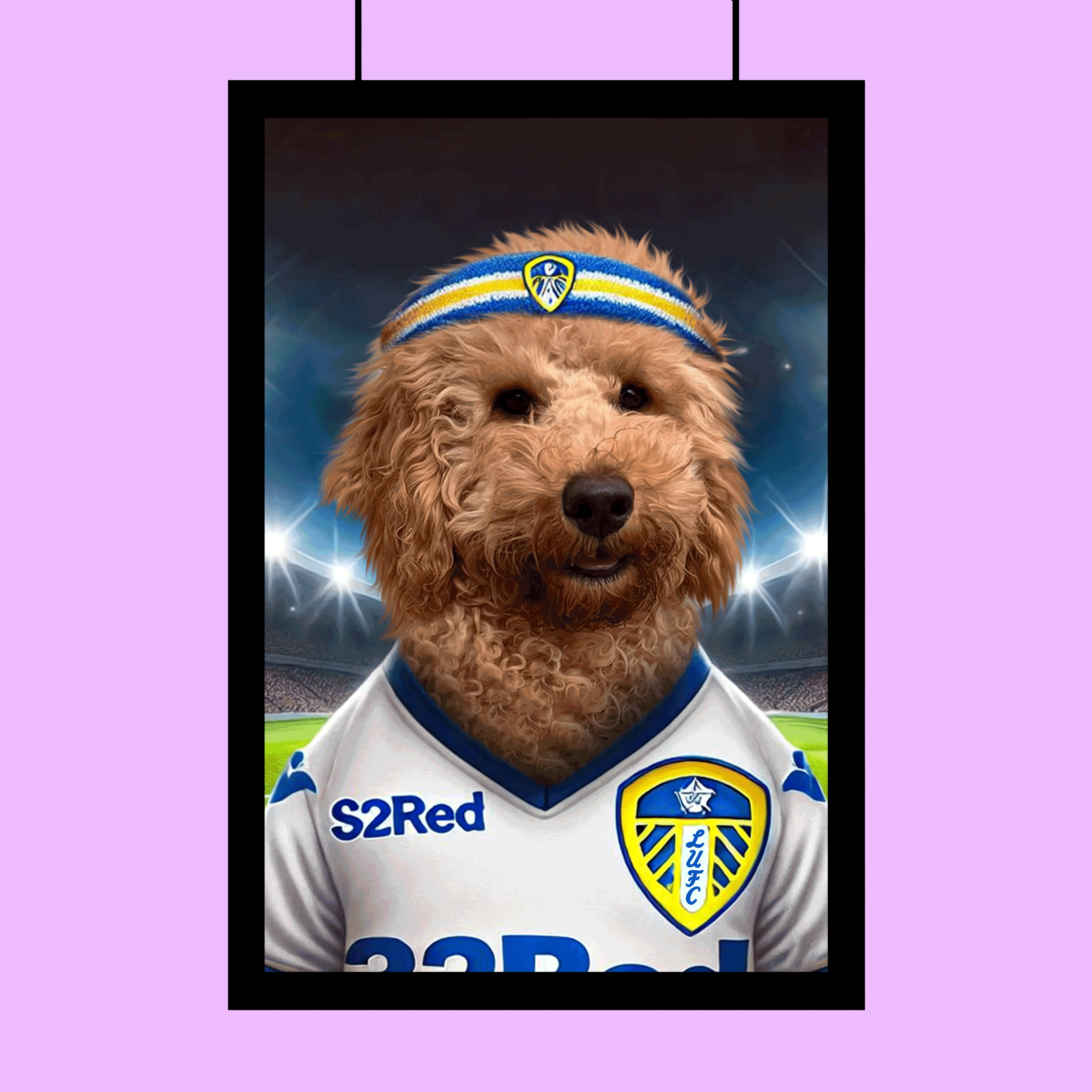 Leeds United Pet Portrait - Custom Football Fan Canvas